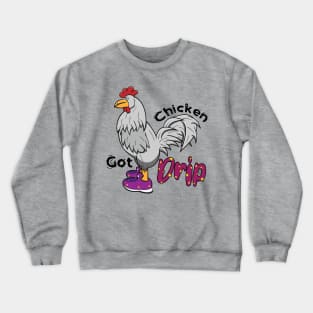 Chicken With Shoes White Purple DRIP Crewneck Sweatshirt